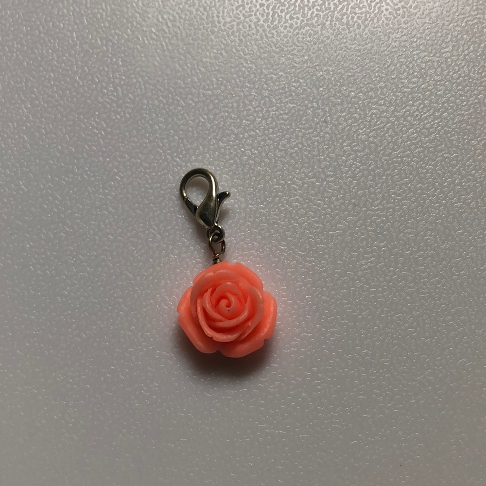 Origami Owl Rose Dangle (Peach)